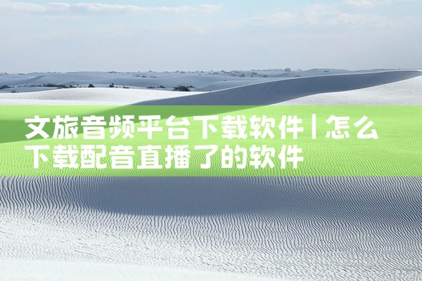 文旅音频平台下载软件