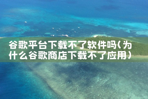 谷歌平台下载不了软件吗